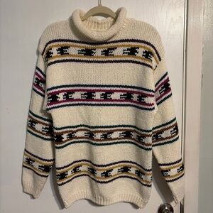 Cozy Multicolor Striped Turtleneck Sweater